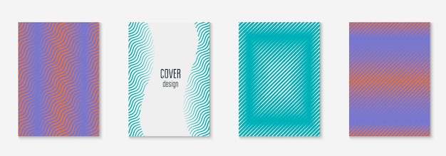 Minimalistic cover template set with gradients