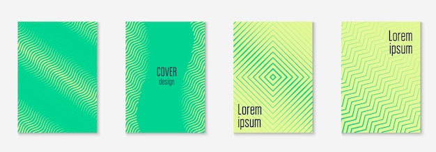 Vettore set di modelli di copertina minimalisti con gradienti