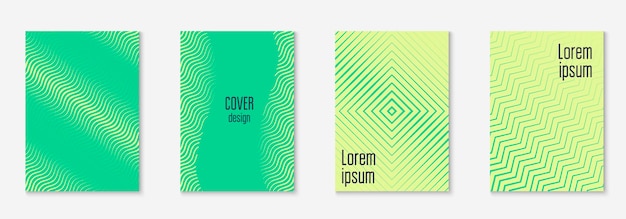 Minimalistic cover template set with gradients