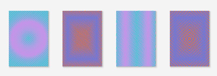 Vector minimalistic cover template set with gradients