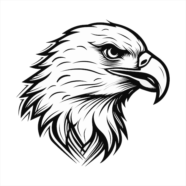 Vector minimalistic eagle cartoon doodle line art