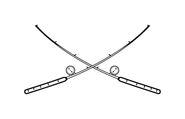 Vector minimalistic fishing rod vector design