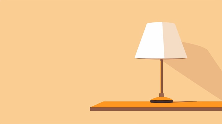 Vector minimalistic flat vector table lamp isolated stylish design