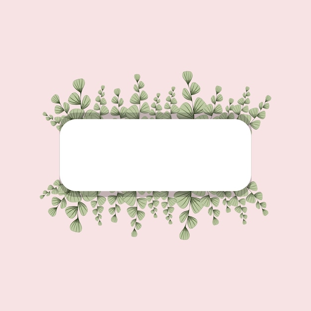 Vector minimalistic floral cards exotic branches and twig botanical frames twig with oval green leaves