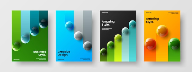 Minimalistic flyer a4 design vector illustration collection