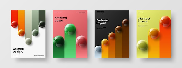 Minimalistic flyer design vector layout set