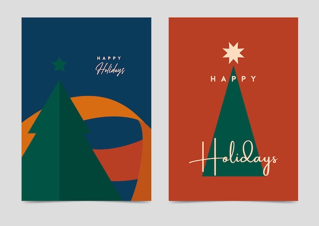 Minimalistic greeting card wishing a happy holidays