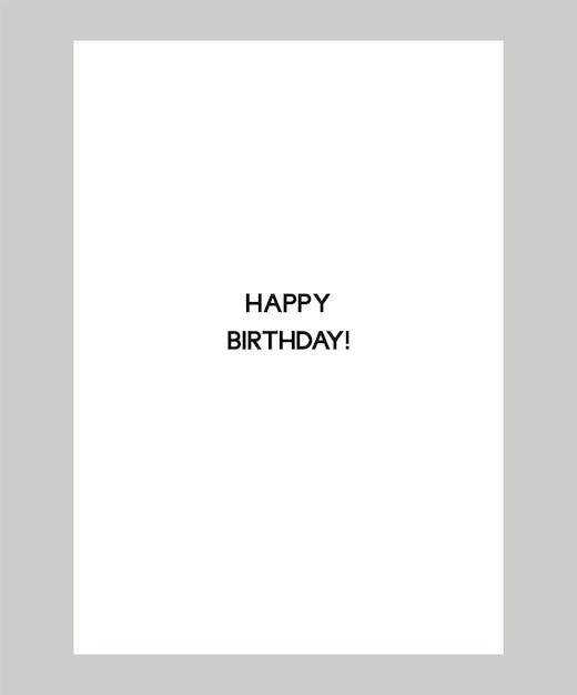Minimalistic Happy Birthday poster Vector illustration Postcard card cover