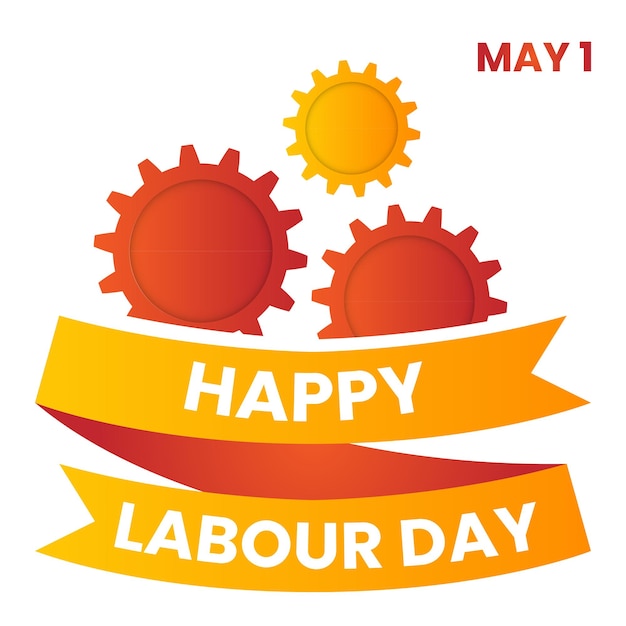 Minimalistic Happy Labour day vector illustration