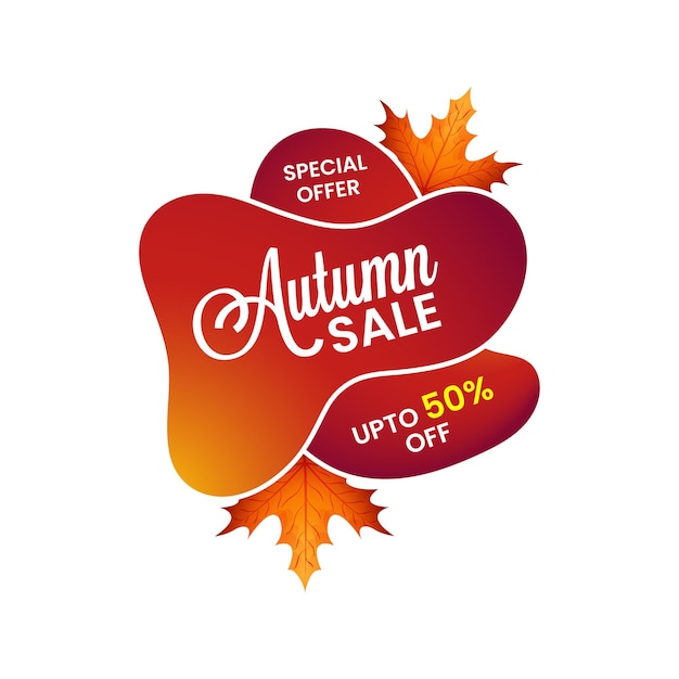 Minimalistic illustration of autumn sale with special offer and big discount