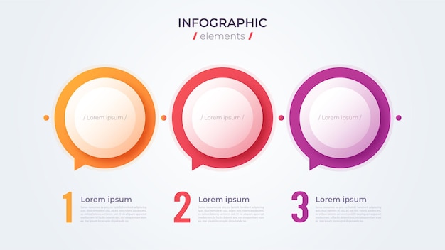 Concetto di infografica minimalista con 3 opzioni. modello di vettore