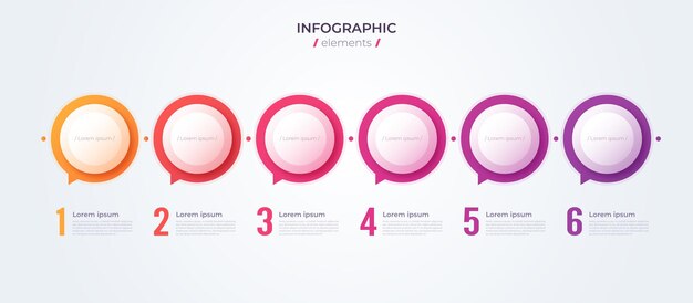 Concetto di infografica minimalista con 6 opzioni. modello di vettore