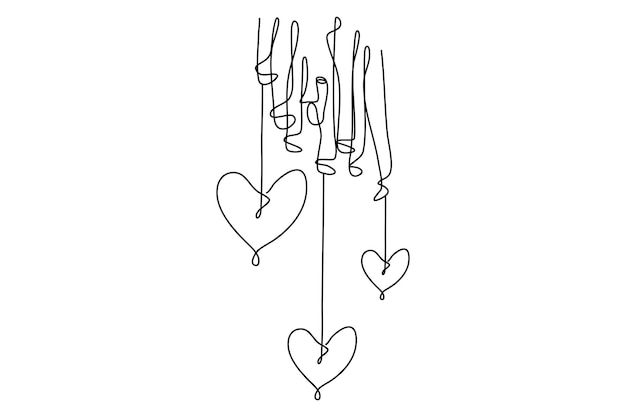 Vector minimalistic line art valentine love poster ideal for web and advertising campaigns