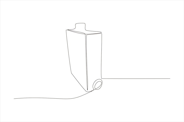 A minimalistic line drawing of a container with a spout and a connected tube