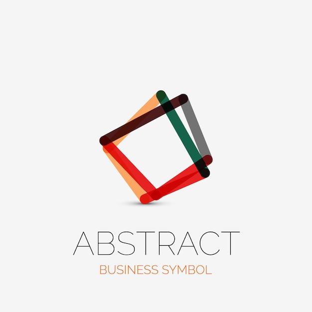 Minimalistic linear business icons logos made of multicolored line segments Universal symbols for any concept or idea Futuristic hitech technology element set