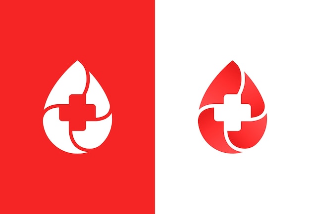 Modello di design del logo minimalista per la campagna di donazione di sangue