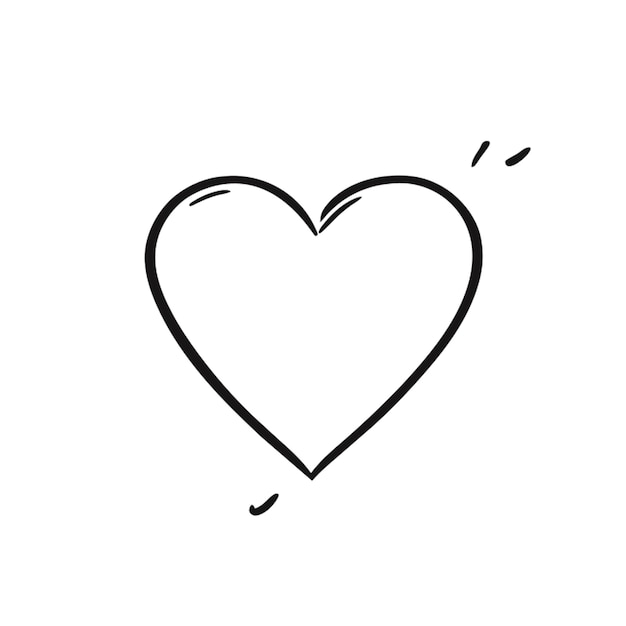 Vettore minimale amore hart vettoriale illustrazione doodle linea arte