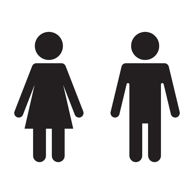 ミニマリストの男性と女性のシンボルベクトル