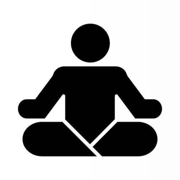 Minimalistic Meditating Person. Yoga Pictogram vector illustration