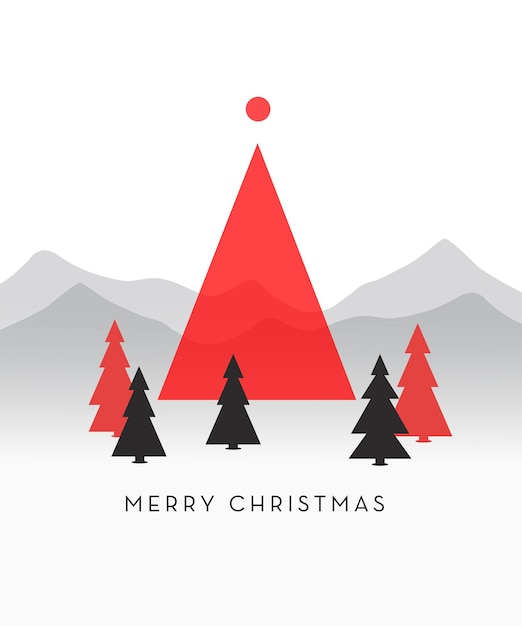 Minimalistic merry christmas poster design