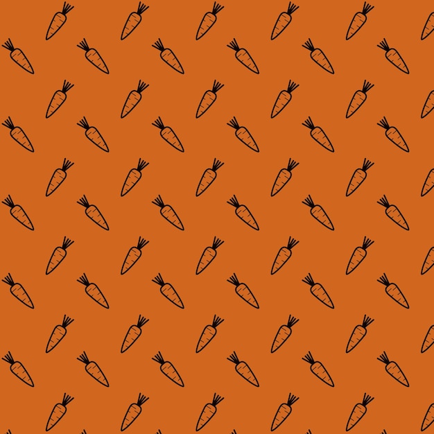 Minimalistic orange seamless vector pattern with carrots