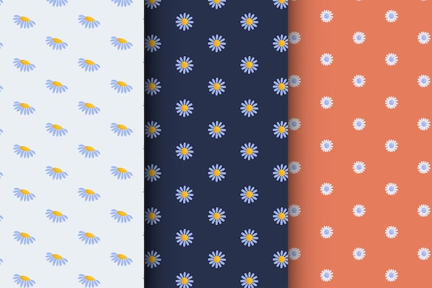 Minimalistic pattern with daisies