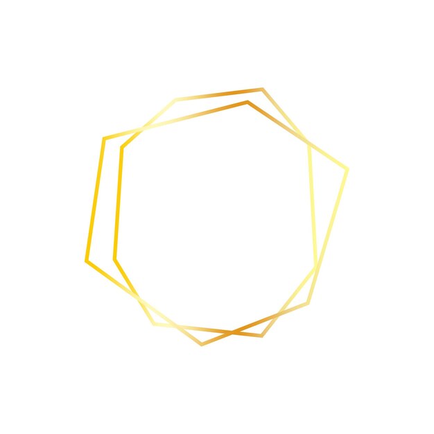 Минималистичная многоугольная золотая рамка на белом фоне неправильная форма градиента фольги золото