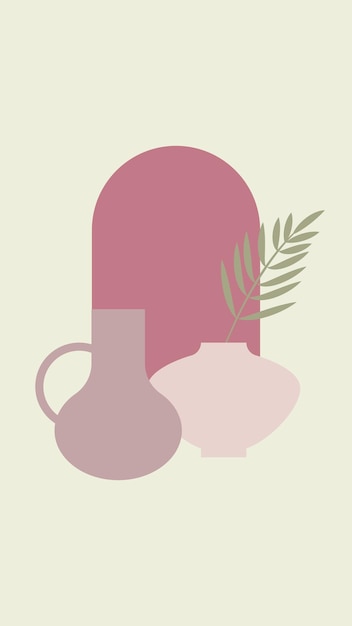 Vector minimalistic poster with vases