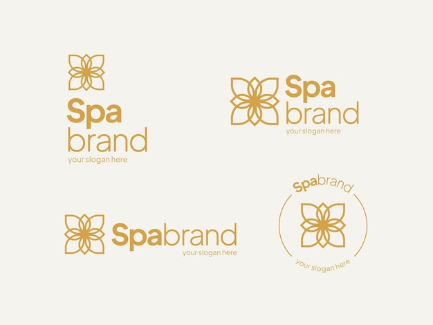 Vettore design di logo di spa minimalista a fiore