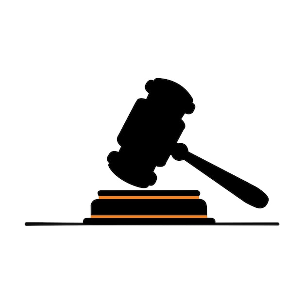 Vector a minimalistic stylized graphic design of a gavel logo