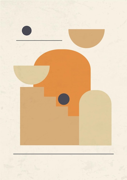 Minimalistic textured lines and abstract elements poster