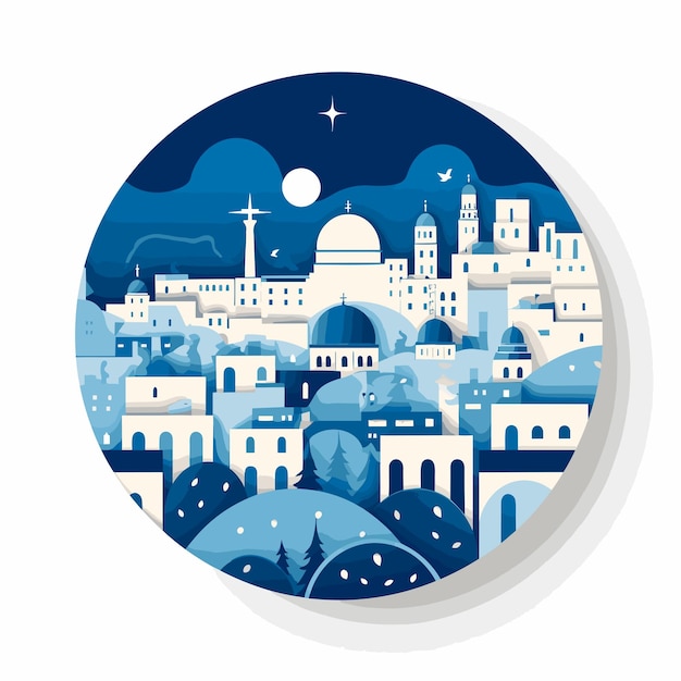 Vector minimalistic vector illustration of jerusalem