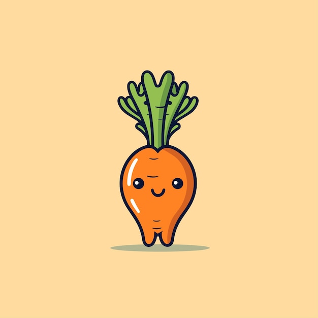 Минималистичный вектор Изображение смешной морковной карикатуры