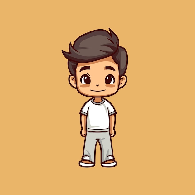 minimalistic vector Image of funny cute boy cartoon