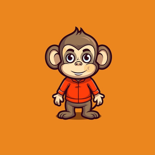 minimalistic vector Image of funny monkey cartoon