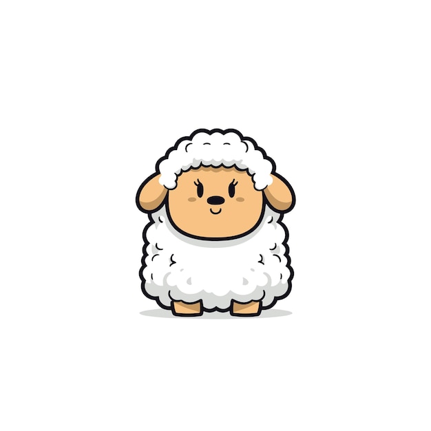 минималистичный вектор Изображение смешного мультфильма овец