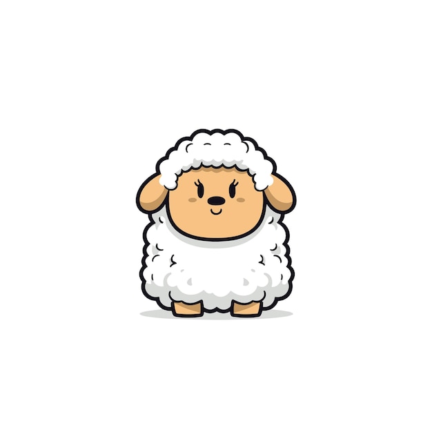 minimalistic vector Image of funny sheep cartoon