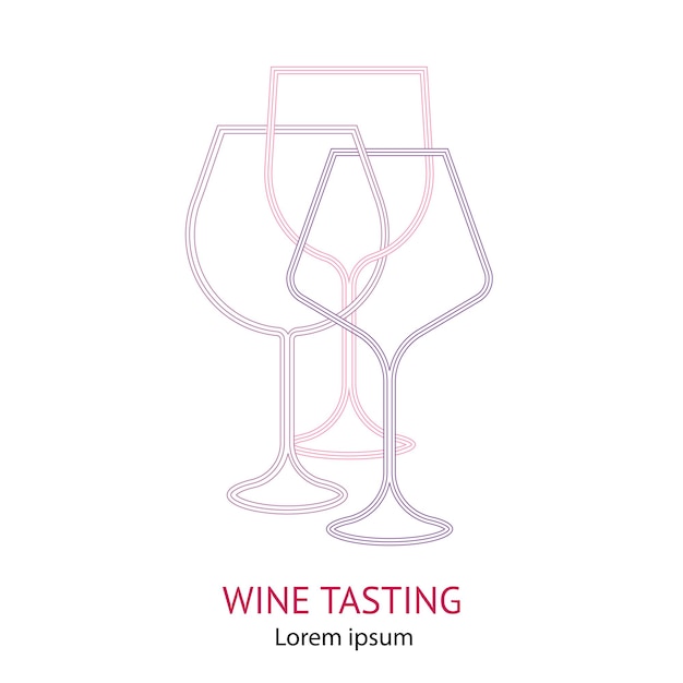 Минималистичный шаблон логотипа вина Дизайн логотипа для дегустации вин, винный бар, винодельня или виноградник