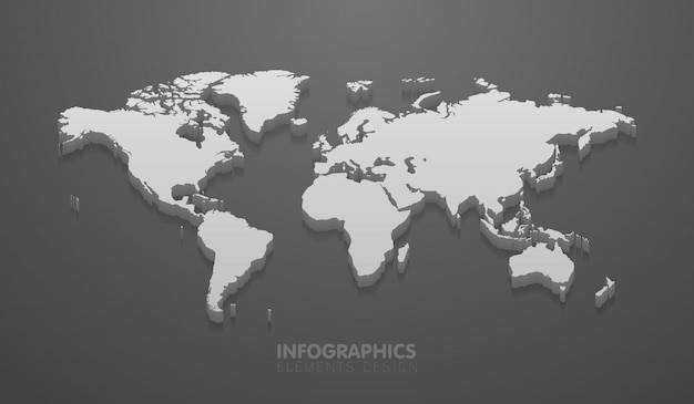 Vector minimalistic world map