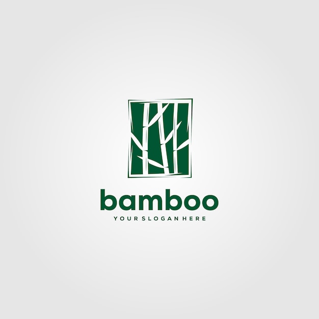 Minimalistisch bamboe logo afbeelding ontwerp in negatieve ruimte