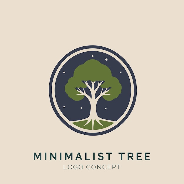 Minimalistisch boomlogoconcept voor brandingbedrijf en evenement