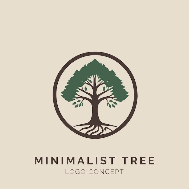 Minimalistisch boomlogoconcept voor brandingbedrijf en evenement