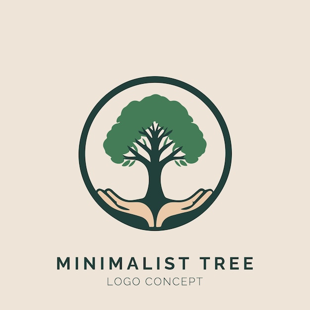Minimalistisch boomlogoconcept voor brandingbedrijf en evenement