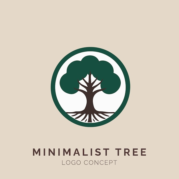 Minimalistisch boomlogoconcept voor brandingbedrijf en evenement