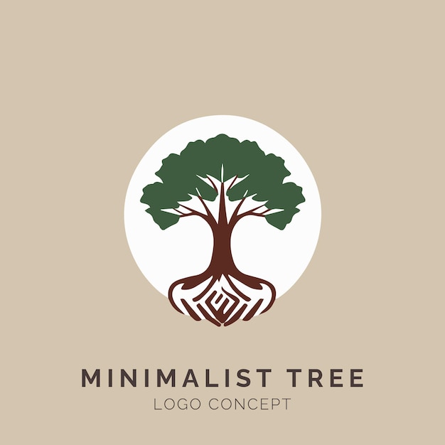 Minimalistisch boomlogoconcept voor brandingbedrijf en evenement