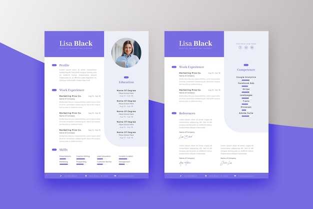 Minimalistisch curriculum vitae afdruksjabloon