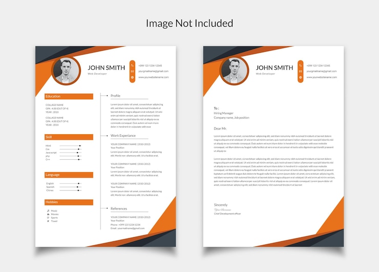 Vector minimalistisch cv cv design met sollicitatiebrief design