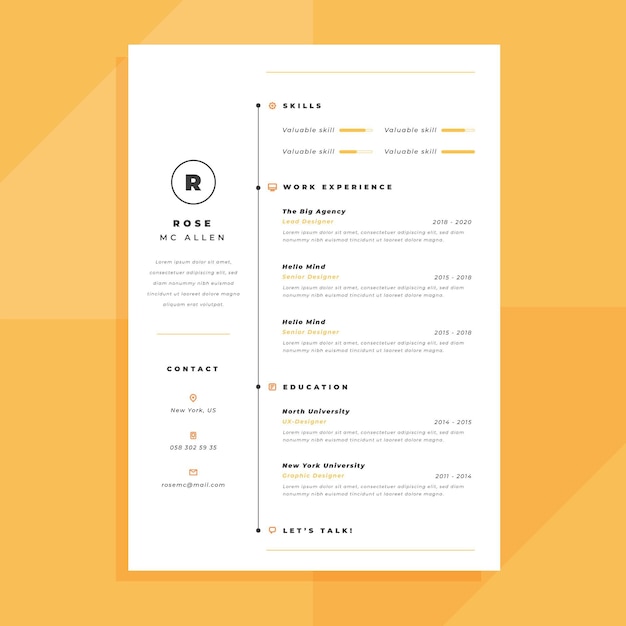 Vector minimalistisch cv