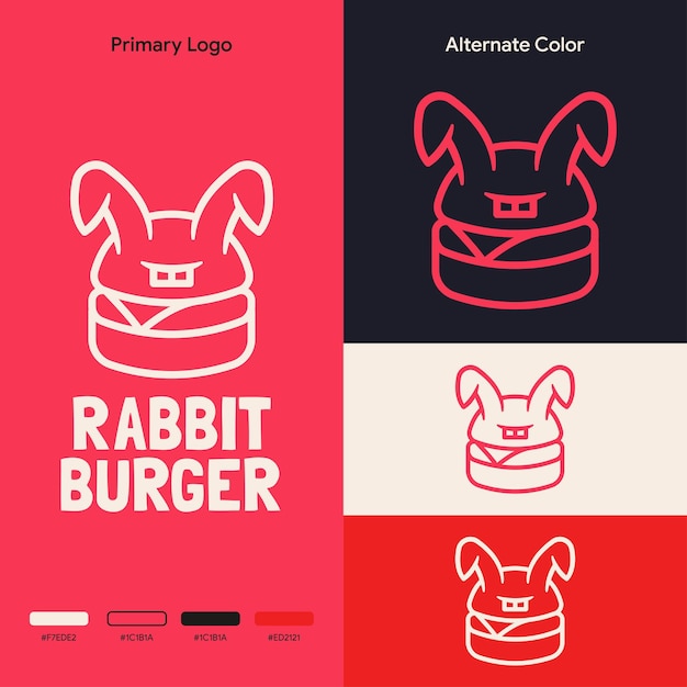Minimalistisch eenvoudig konijnenburger logo concept