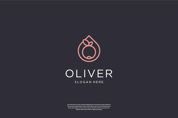 Minimalistisch elegant olijfolie-logo-ontwerp met lijnkunststijl